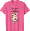 Funny Western Cow Pregnancy Announcement Thanksgiving Pregnancy Announcement Funny Cowgirl Mama to Be T-Shirt - Pink Heather