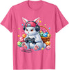 Funny Gaming Game Bunny Rabbit Easter Men Boy Toddler Kid T-Shirt in Pink Heather