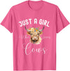 Just A Girl Who Loves Cows Tee Just a Girl Who Loves Cows Funny Cute Cow for Girls Women T-Shirt - Pink Heather