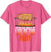 BBQ Season Smoke Meat Dad Grill Gifts Funny Saying Roasted Pig Rotisserie Pork Lover Food Pun Tee T-Shirt - Pink Heather