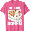 Cute Sleeping Guinea Pigs Pajama Official Sleepshirt Sleeping Guinea Pig Animal Lovers Pajama T-Shirt - Pink Heather