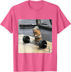 Hamster Deadlift Training Funny Cute Rat Weightlifting Meme T-Shirt - Pink Heather