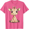 Cute Giraffe for Kids Design Kids Giraffe T-Shirt - Pink Heather