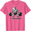 Strong Guinea Pig Lifting Fitness Workout Cool Muscular Guinea Pig Bodybuilder Fitness Power Gym T-Shirt - Pink Heather