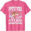 Fishing Graphic Tees Funny Bass Fishing Catch Quote T-Shirt - Pink Heather