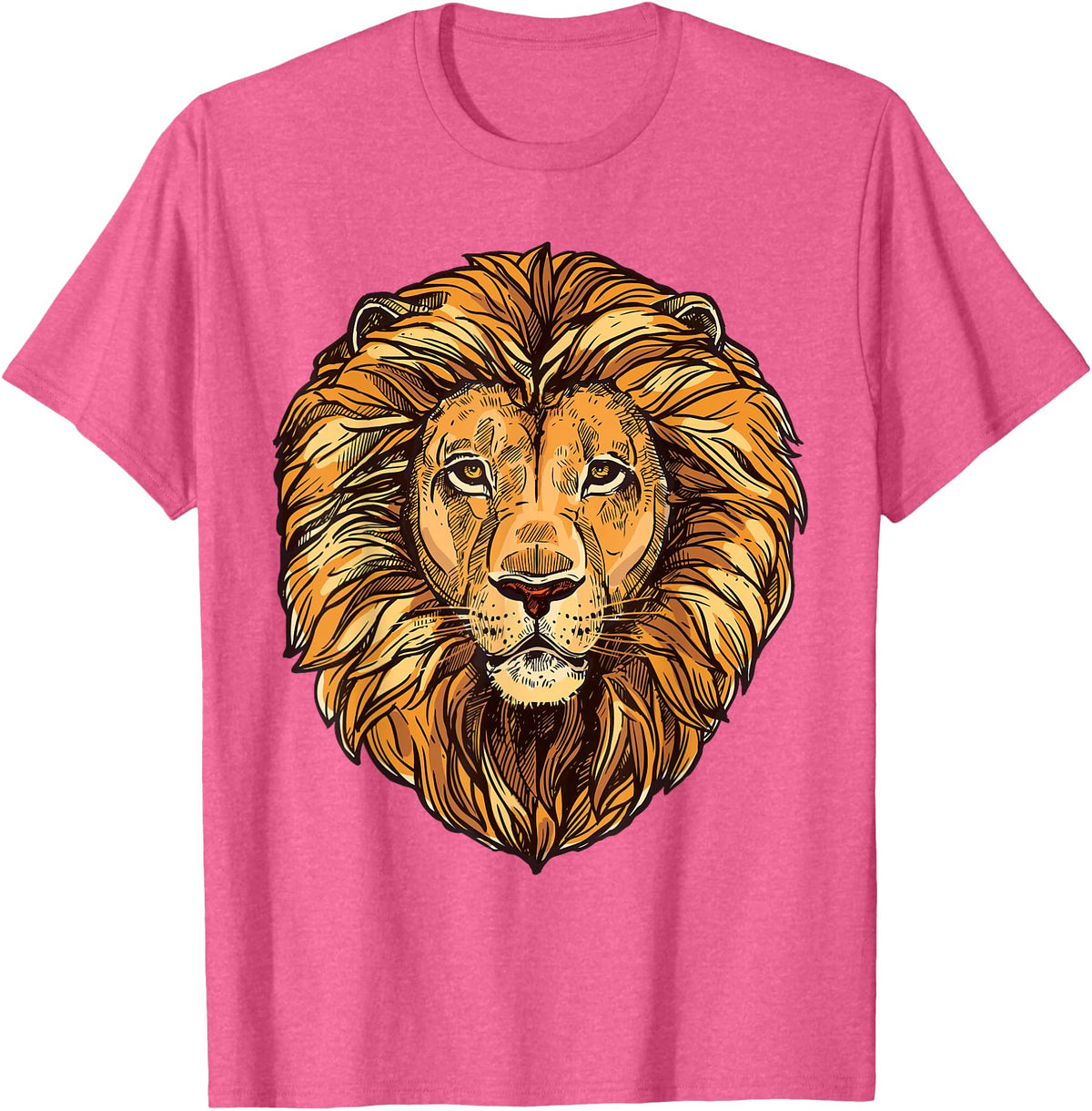 ROSS BOSS Majestic Lion Mane Detail Art T-Shirt - Pink Heather