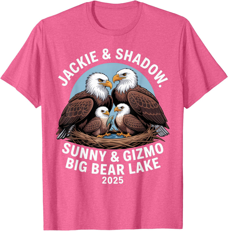 Nature Wildlife Art Prints Jackie & Shadow Sunny & Gizmo Big Bear Lake 2025 Eagle T-Shirt - Pink Heather