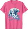 Sea Ocean Animal Art Polar Bear Ocean Sea Polar Bear Motif Marine Mammal Artwork T-Shirt - Pink Heather