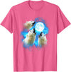 Animals howling blue 3 Polar Bear Howling at the Moon Colorful Blue T-Shirt - Pink Heather