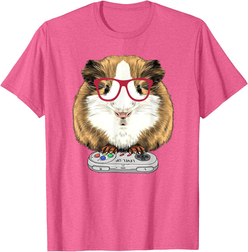 Guinea pig Rodent Game Lover Clothing Co. Guinea pig Video Game Wildlife Animal Guinea pig Gamers T-Shirt - Pink Heather