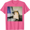 Funny Hamster Meme Cyber Hamster Meme Smoking Humor Computer T-Shirt - Pink Heather