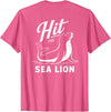 Sea Lion Trend (On Back) Hit The Sea Lion Funny Sealion Dance Trend T-Shirt - Pink Heather