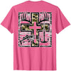 Camo Cross Fishing Faith Christian 2 Sided Hunting Fishing Cross Camo Faith Christian Fisherman Hunter T-Shirt - size chart