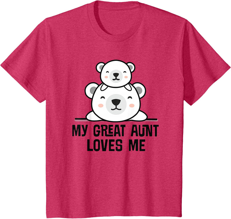 Homewise Shopper Great Aunt My Great Aunt Loves Me Bear T-Shirt - Red Heather