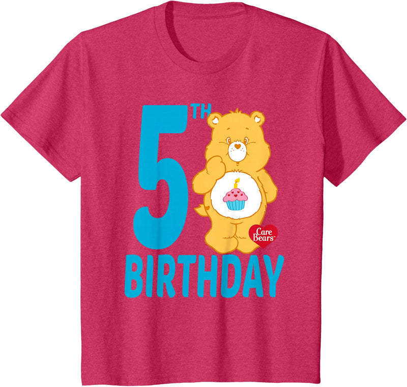 Care Bears Birthday Bear Celebrates A 5th Birthday T-Shirt - Red Heather