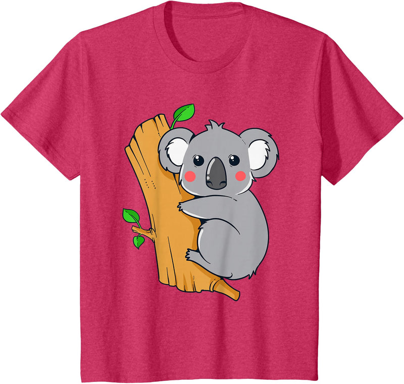 Charm's Children Clothing Cute Koala Bear T Shirt for Children | Kids Koala Bear Shirt T-Shirt - Red Heather