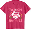 Kids Bunny Rabbit T-Shirt in Red Heather