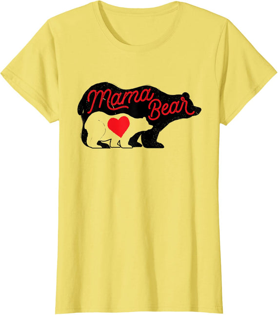 Mama Bear and Cub T-Shirt - Lemon Yellow