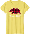 Papa & Mama Bear Outfit Mama Bear Pajama Red Buffalo Plaid T-Shirt - Lemon Yellow
