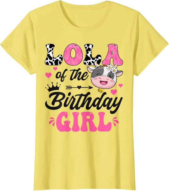 Lola of The Birthday Girl Funny Farm Cow 1St Birthday T-Shirt - Lemon Yellow