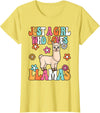 BALARI Just A Girl Who Loves Llamas Cute Groovy Alpaca Llama Kids T-Shirt - Lemon Yellow