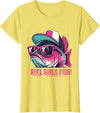Reel Girl Fish Fishing Fisherwomen Gifts Shirt Reel Girl Fish Fishing Fisher Bass Fish T-Shirt - Lemon Yellow