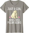 Polar Bear Lover Tees Just A Girl Who Loves Polar Bears T-Shirt Polar Bear Gift T-Shirt - Slate Grey