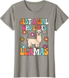 BALARI Just A Girl Who Loves Llamas Cute Groovy Alpaca Llama Kids T-Shirt - Slate Grey
