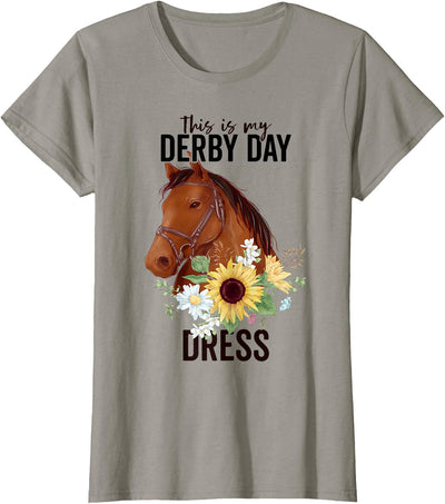 This Is My Derby Day Dress Outfit for Women This Is My Derby Day Dress Horse Flowers Women Horse Racing T-Shirt