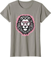 BALARI Cute Pink Lion Wild Animal Lion Lover Women Girls T-Shirt - Slate Grey