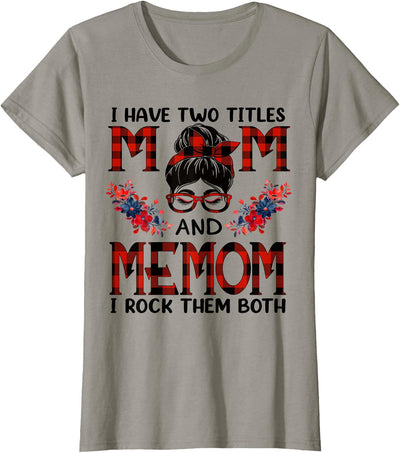 Cow I Have Two Titles Mom and Memom Red Buffalo Mothers Day T-Shirt