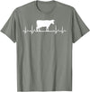 Farm and Holstein Cow for Men and Cattle Clothing Heartbeat Pulse ECG - Holstein Rancher For Cattle Farmer T-Shirt - Olive