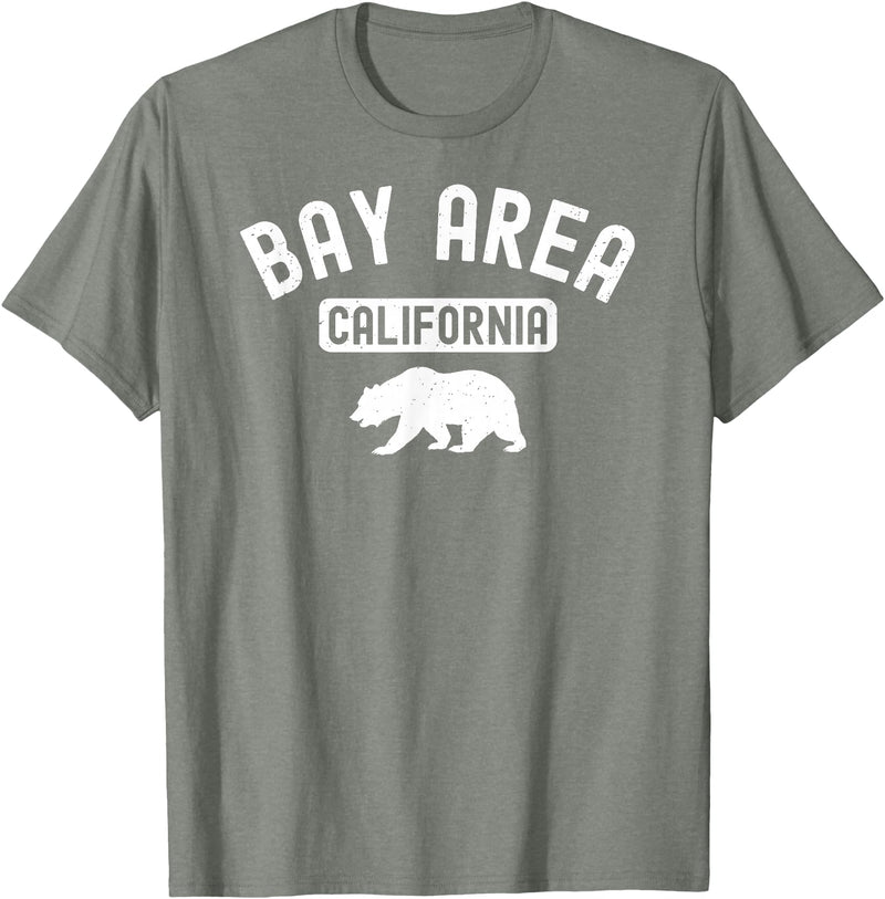 Cali Retro Tees Bay Area San Francisco Oakland Berkeley California 510 Bear T-Shirt - Olive Heather