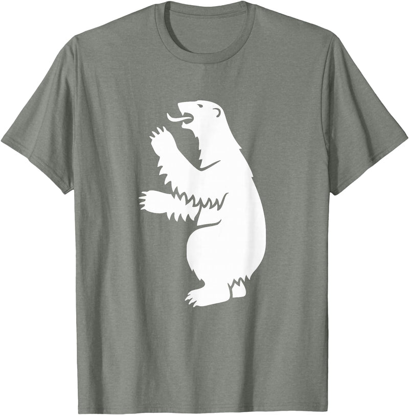 Trendy Greenland Symbol Gifts Coat of Arms Polar Bear Greenland Print T-Shirt - Olive Heather