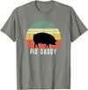 Pig Farmer for Men Women Kids Boys Girls Pig Dad - Daddy Farmer Farming Farm Pork Animal Livestock T-Shirt - Olive Heather