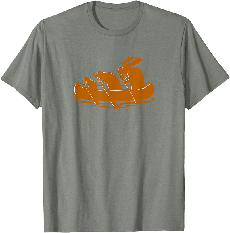 Canoe Gifts Men Women I Vicoli Merch Canoeing Beaver Bear Moose Canoe Team Funny T-Shirt - Olive Heather