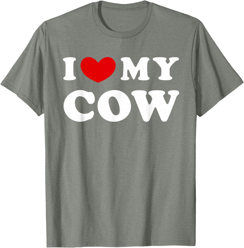 I Heart My Everything - Collection I Love My Cow, I Heart My Cow, I Love My Cow T-Shirt - Olive Heather