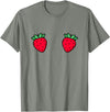 Fruit Boobs Co Strawberry Fruit Boobs Funny Summer Food T-Shirt - Olive Heather