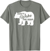 Don't Wake The Bear Hibernate Designs Don't Wake The Bear Funny Bear Silhouette Graphic Sleeping T-Shirt - Olive Heather