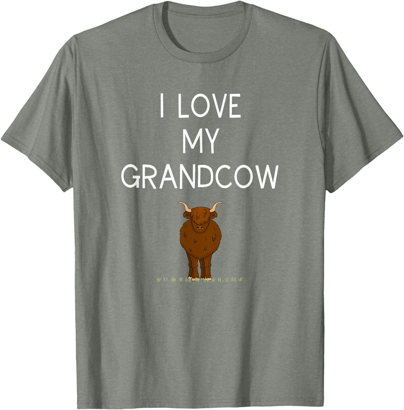 Best Pet Grandparents Ever I Love My Grand Cow Funny Highland Cow Lover Grandma Grandpa T-Shirt - Olive Heather