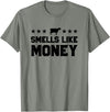 Calf to Cow Farming Apparel Smells Like Money Retro 90s Dairy Farm Gift Shirt T-Shirt - Olive Heather