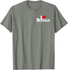 LOVE OF BUFFALO HEART CITY APPAREL I LOVE HEART BUFFALO NY T-Shirt - Olive Heather
