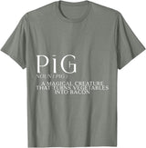 Bacon FH Pig, A Magical Creature That Turns Vegetables Into Bacon --- T-Shirt - Olive Heather