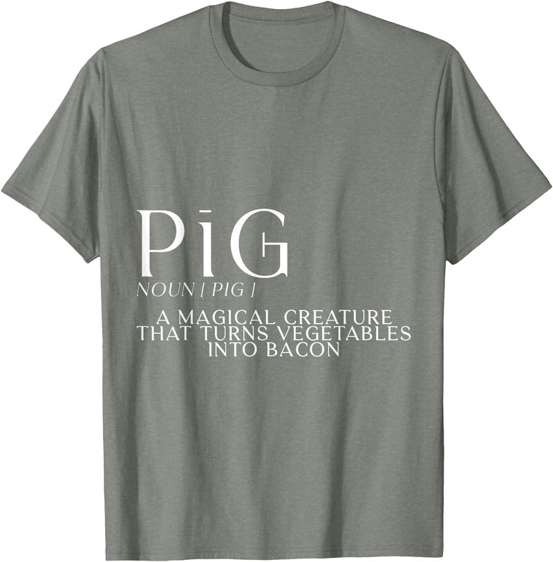 Bacon FH Pig, A Magical Creature That Turns Vegetables Into Bacon --- T-Shirt - Olive Heather
