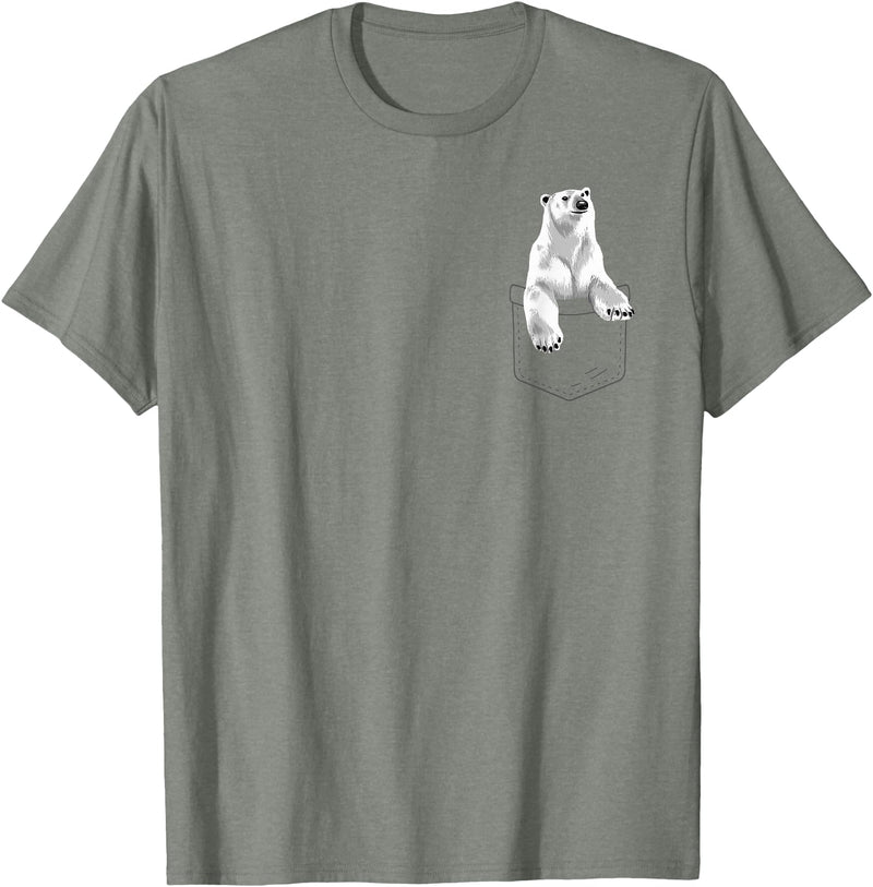 Polar Bear Gift Polar Bear Accessories & Stuff Cute Polar Bear for Men Women Arctic Bears Pocket Animal T-Shirt - Olive Heather