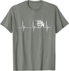 Loveable Highland Cows Hairy Coos Scottish Highland Cow Heartbeat EKG Pulse Highlander Cow T-Shirt - Olive Heather