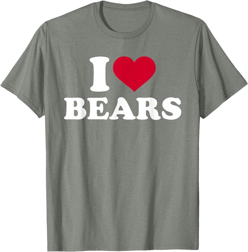 Bear Tshirts I Love Bears T-Shirt T-Shirt - Olive Heather