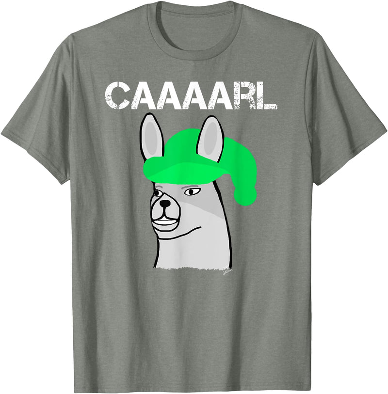 Llama Shirt Collection by Jean Olivier Funny Llama with Hats T-Shirt - Black, Small, Unisex-Adults, Classic Fit, Short Sleeve, Cotton 65% Polyester 35% - Olive Heather