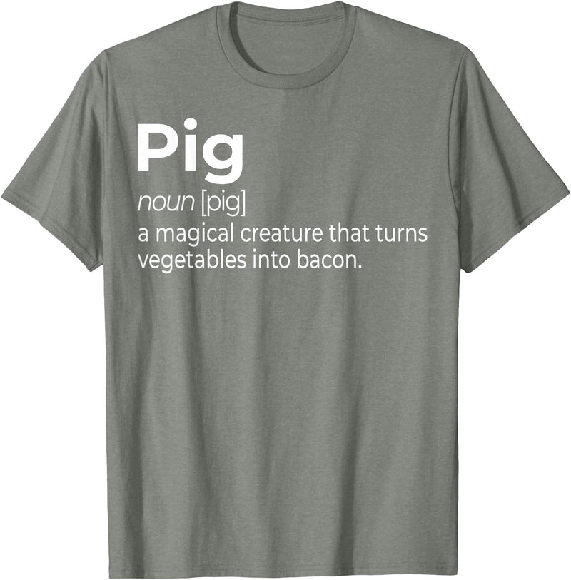 Awesome Barbecue Apparel, Clothing and Accessories Pig, a Magical Creature that Turns Vegetables Into Bacon T-Shirt - Olive Heather