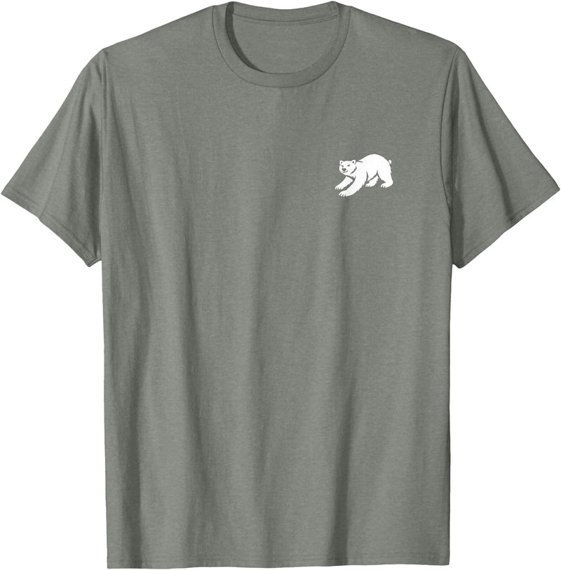 Playful Critter Apparel Co. Polar Bear Minimalist Black and White T-Shirt - Olive Heather